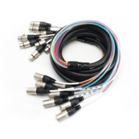 Cable Snake XLR Profesional de 8 Canales, 5 Metros, Macho a Hembra, Cable de Conexión de Audio de Alta Resistencia para Mezclador, Altavoz, Amplificador, Escenario