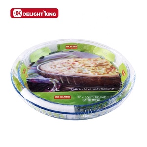 Juego de sartenes de vidrio de borosilicato alto, juego de vidrio ovalado seguro para horno microondas, bandeja de vidrio - Product Image 1