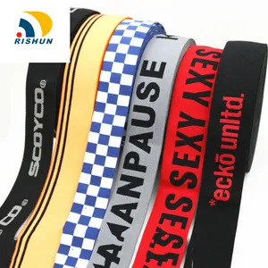 Jacquard Groothandel Hoge Kwaliteit 1.5 Inch Custom Merk Logo Jacquard Geweven Zachte Nylon Elastische Band Singels