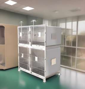 Gabbia di Lusso per Animali Domestici, Grande Box in Acciaio Inox per Cani e Gatti, Uso Ospedaliero e Domestico, Produttore di Gabbie Veterinarie - Product Image 3