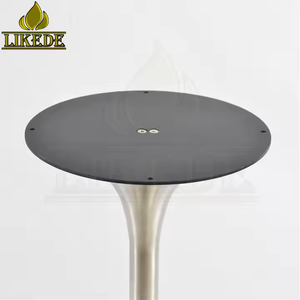 ब्रश स्टेनलेस स्टील ट्यूलिप टेबल बेस | कैफे, रेस्तरां, होटल और कार्यशाला फर्नीचर के लिए आधुनिक तुरही डिजाइन धातु तालिका पैर - Product Image 5