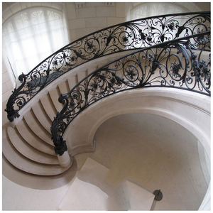 Custom Wrought Iron Stair Railing Designs, Spiral/<strong>curved</strong> Staircase <strong>Handrail</strong> Design - Product Image 1
