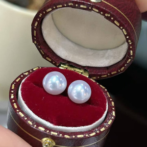 7-8mm Aurora Freshwater Pearl <b>Stud</b> <b>Earrings</b> Perfect Round Flawless High Luster Pearl 925 Sterling <b>Silver</b> Dainty <b>Earrings</b> - Product Image 2