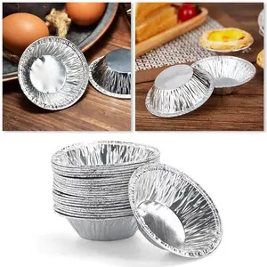 Wholesale Small Disposable Silver Round Aluminum Foil Pie Egg Tart Cake Cup Mini Pie Pans For Baking