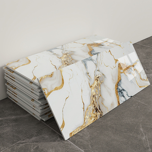 Panneaux Muraux Adhésifs en Mousse <span class=keywords><strong>PVC</strong></span> Imperméables Effet Marbre pour Cuisines, Salles <span class=keywords><strong>de</strong></span> <span class=keywords><strong>Bain</strong></span>, Salons et Murs TV - Product Image 1