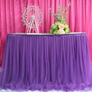 Accessoires <span class=keywords><strong>de</strong></span> mariage <span class=keywords><strong>de</strong></span> couleur blanche, nappe, tablier <span class=keywords><strong>de</strong></span> <span class=keywords><strong>Table</strong></span>, tissu en gaze, <span class=keywords><strong>jupe</strong></span>, en fil - Product Image 2