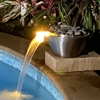 Fontaine décorative pour piscine de jardin, foyer à gaz en acier inoxydable, foyer au propane, fontaine décorative, cascade