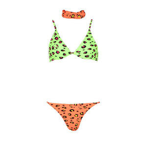 Sexy femmes multi néon léopard à armatures avec scrunch <span class=keywords><strong>Maillot</strong></span> De Bain Pour Les Filles - Product Image 2