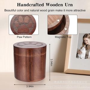 Wooden Pet Urn Cat Dog Paw Print <b>Memorial</b> <b>Box</b> Durable Multipurpose Pet Funeral Supply - Product Image 4