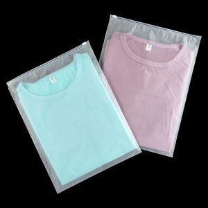 Vente en gros sacs transparents à fermeture éclair auto-scellants avec fermeture à glissière emballage personnalisé logo imprimé pour vêtements chaussures chaussettes stockage de vêtements givrés - Product Image 6