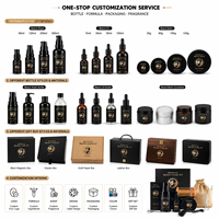 Kit de Soins de la Barbe OEM pour Hommes – Ensemble de 7 Pièces avec Huile de Jojoba, Dissolvant de Points Noirs, Fixation Forte et Anti-Frisottis, Trousse de Voyage, Coffret Cadeau