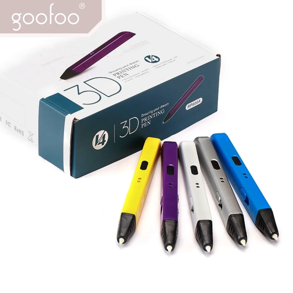 Goofoo stylo d'impression 3d pour enfants pla abs pcl stylo 3d sans fil sans odeur à température intelligente