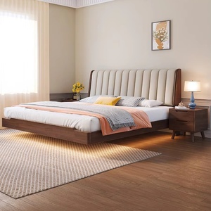 ชุดเฟอร์นิเจอร์ห้องนอนคุณภาพสูง เตียงไม้จริงดีไซน์เรียบหรู ขนาดควีนไซส์ สำหรับผู้ใหญ่ - Product Image 4