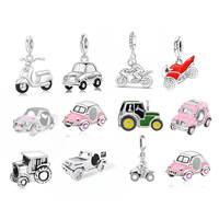 Breloques en argent pour bracelet, thèmes mariage, voiture de course, scooter, véhicule, moto, tracteur, compatibles avec les bijoux originaux Marry Girl Berluque