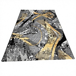 Alfombra Turca de Poliéster Afelpada Adiva, Tejida a Máquina con Diseño Jacquard, de Pelo Alto, Acolchada, Reversible, Lavable, Antideslizante y Antimicrobiana - Product Image 1