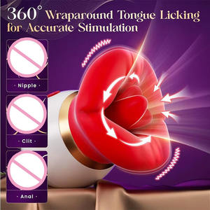 NewFirst Vibromasseur Rose pour femmes avec grande bouche, langue, léchage, dispositif de succion et de vibratoin pour point G et vulve de lait en gros - Product Image 4