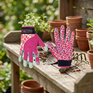 Gants de travail JNA GROUP antidérapants en cuir PU à texture lisse, avec poignet élastique, bleu et blanc, usage général, sécurité, épaisseur 4 mil, 10 paires - Product Image 2