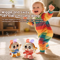 Jouet lapin dansant électrique avec lumières LED et musique, jouet robot lapin électronique interactif pour les tout-petits