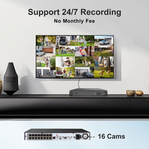 กล้องวงจรปิดแบบกระสุน 5MP POE IP67 ระบบ 8 ตัว พร้อมเครื่องบันทึก NVR 16 ช่อง รองรับฮาร์ดดิสก์ ตรวจจับคนและยานพาหนะ ไฟคู่อัจฉริยะ จัดส่งฟรีในสหรัฐอเมริกา - Product Image 5