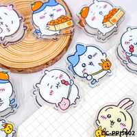 DHF1271 Vente en gros de diverses pinces en PP mignonnes Mofusand, Capybara, Chiikawa, Ours, Papeterie de dessin animé, Mini pince en acrylique