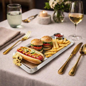 Plateau de service en acier de qualité supérieure pour hôtel de luxe, plateau de service antique - Product Image 4