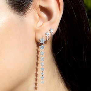 Pendientes de Gancho con Diseño de Estrella, Estilo Europeo, con Circonitas, para Mujer, Joyería de Moda, Regalo de Navidad - Product Image 1