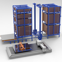 Estante de almacenamiento vertical para láminas con ventosas para brazo robótico para línea de fabricación totalmente automática