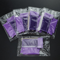 Almohadilla de piedra pómez púrpura de 5 piezas y lima de uñas de madera Kit de pedicura Juego de manicura desechable para separadores de dedos de salón Spa incluidos