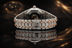 Reloj de Lujo para Hombre, Estilo Hip Hop, con Esfera Octogonal, Incrustaciones de Diamantes, Movimiento Automático, en Oro Rosa de Dos Tonos - Product Image 2