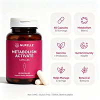 Capsules Activateur de Métabolisme Garcinia Cambogia Probiotique Gestion du Poids Santé Intestinale Contrôle de l'Appétit Complément Alimentaire 60 Gélules