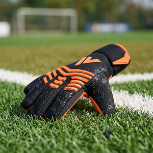 Gants de gardien de but de football extensibles en latex allemand noir et orange, design personnalisé, avec latex allemand de 4 mm - Product Image 6