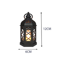 Mini lanterne hexagonale à grille, bougie électronique LED, lumière vintage suspendue, décoration pour mariage, fête, Noël, Pâques