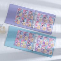 Reliure à 3 anneaux A5 large, 6 pochettes, pochettes en cuir PU, porte-cartes photo, couverture solide de couleur macaron, album photo Kpop, livre de collection de cartes postales
