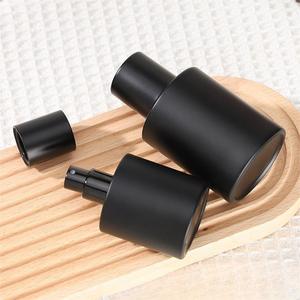 Bán Buôn Cao Sang Trọng Người Đàn Ông Nước Hoa 30Ml 50Ml Matte Màu Đen Vai Phẳng Chai Thủy Tinh Với Có Thể Tái Chế Bơm Màu Đen Phun Cap - Product Image 2