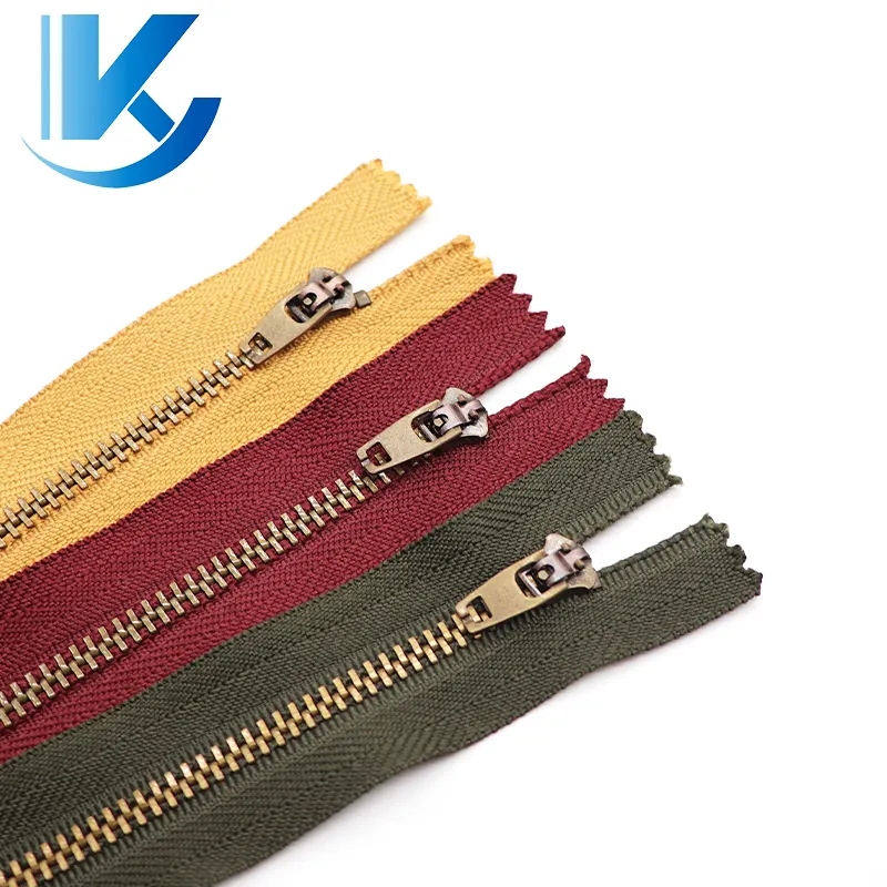 KY China Factory direct good price high quality closed end zipper 5# black nickel metal zipper for handbag