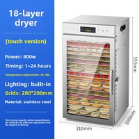 18 Bakjes Automatische Voedseldehydrator RVS Elektrische Droger voor Fruit, Groenten, Vlees, Gedroogd Vlees, Thuis & Commercieel Gebruik 220V