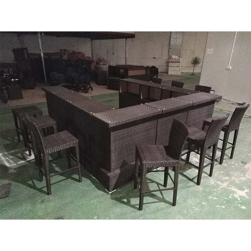Tavolo moderno 120x102cm a penisola bar con ripiani rovere nero Dorian