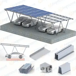 Trọng lượng nhẹ nhôm năng lượng mặt trời carport hệ thống thương mại và dân cư năng lượng mặt trời gắn kết cấu trúc carports