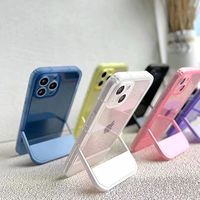 Coque de téléphone en gros pour iPhone 13 Pro Max 14 12 11 XR XS 7, accessoires mobiles avec béquille pliable, coque arrière de Sublimation