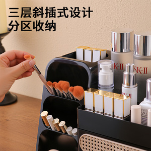 Vintage Cosmetic Storage Box With <b>Drawers</b> And Partitions For <b>Makeup</b> Organizers Desktop Use - Product Image 5