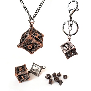 Juego de Dados DND 2024 con Diseño Nuevo, Anillo y Collar, 7 Dados Metálicos Mini con Estuche de Dragón - Product Image 3