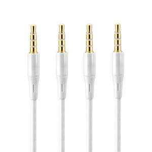 Placcato oro 4 poli 3.5 millimetri <span class=keywords><strong>aux</strong></span> audio cable car stereo <span class=keywords><strong>aux</strong></span> cavo maschio a maschio cavo per la cuffia altoparlante del telefono mobile del computer portatile - Product Image 1