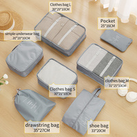 Lot de 7 cubes de rangement de voyage en tissu Oxford durable, sacs de tri pour bagages, organisateurs de vêtements, sacs à chaussures, sacs de compression anti-poussière