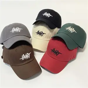 Trendy Plain Bulk Unstructured Custom 3D Embroidery Logo 100% Cotton 6 Panel Baseball Cap Dad Hat