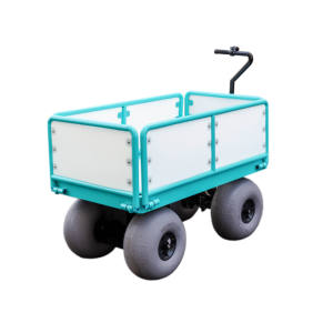 इलेक्ट्रिक छोटी गाड़ी 4 पहियों प्लेटफॉर्म हैंड कार्ट ट्रॉली कार्गो आउटडोर गार्डन कार्ट डंप भारी शुल्क - Product Image 4