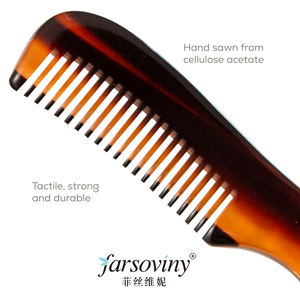 Cellulosa AcetateFine dente barba e baffi Mini tasca pettorina dimensioni per la cura dei peli facciali e la cura della barba - Product Image 5