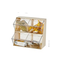Boîte de rangement pour sachets de thé en plastique anti-poussière avec couvercle, compartiments empilables, style japonais, extra-large, organisation de bureau, tiroir pour étudiants