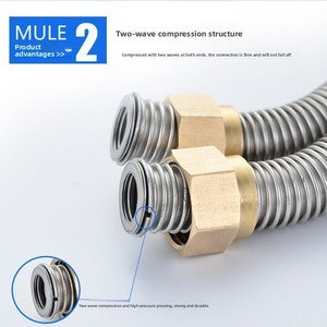 Tuyau de raccordement pour chauffe-<span class=keywords><strong>eau</strong></span> 4 points, en acier inoxydable 304, soufflet renforcé, anti-explosion, pour <span class=keywords><strong>eau</strong></span> froide et chaude - Product Image 4