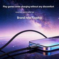 Câble de téléphone 240W Type C PD à charge rapide et support de téléphone 2-en-1 invisible – Produit phare TikTok de haute qualité à prix de gros