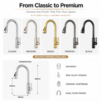Robinet de cuisine extractible en acier inoxydable 304, mitigeur moderne pour évier